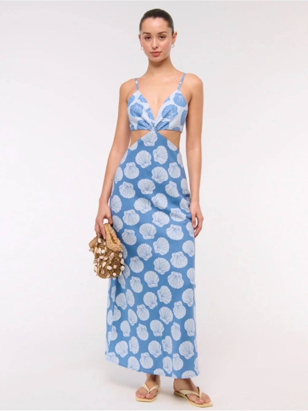 Abercrombie & Fitch Light Blue Shell Print Dress